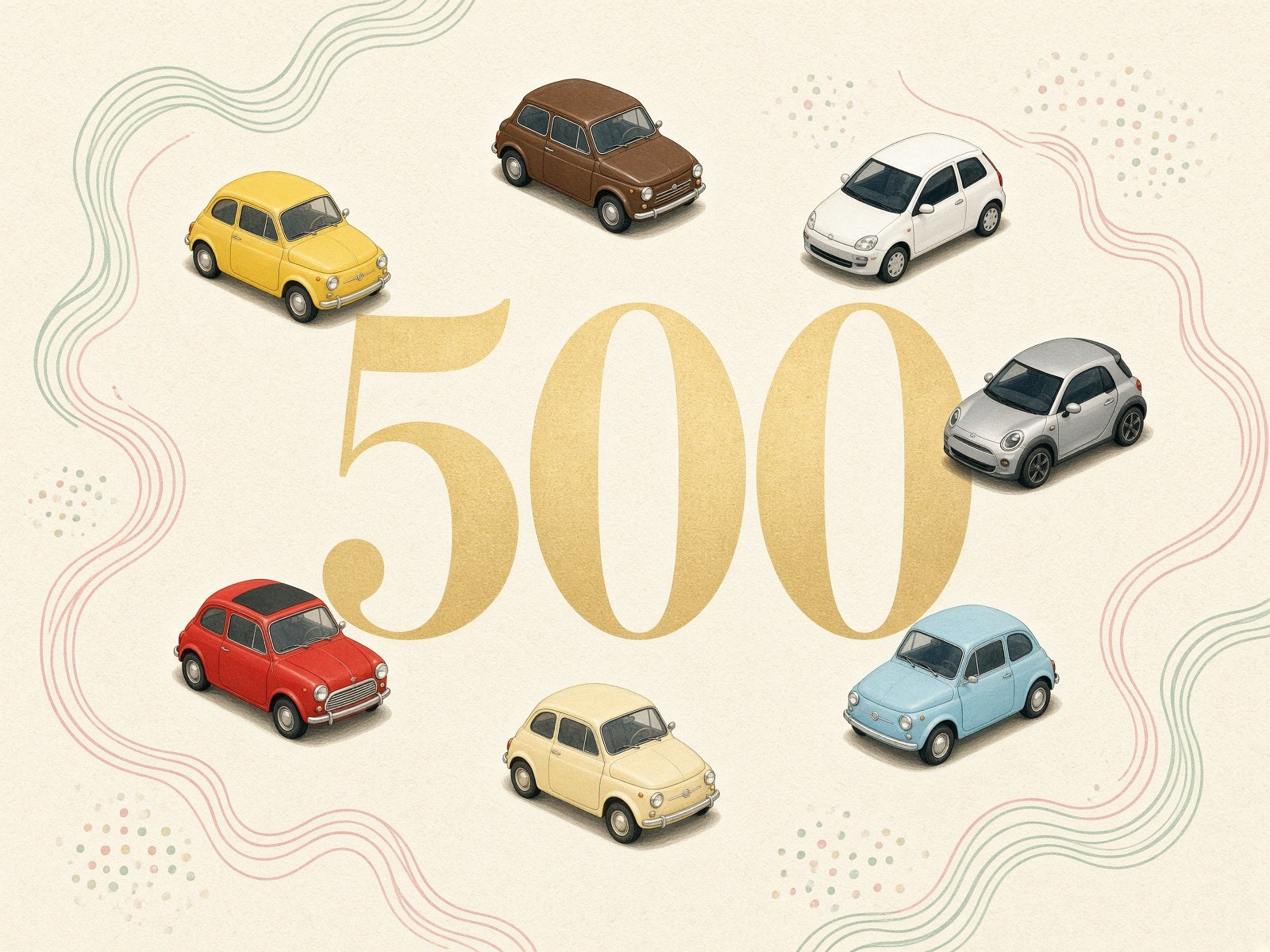 FIAT 500 birthday poster